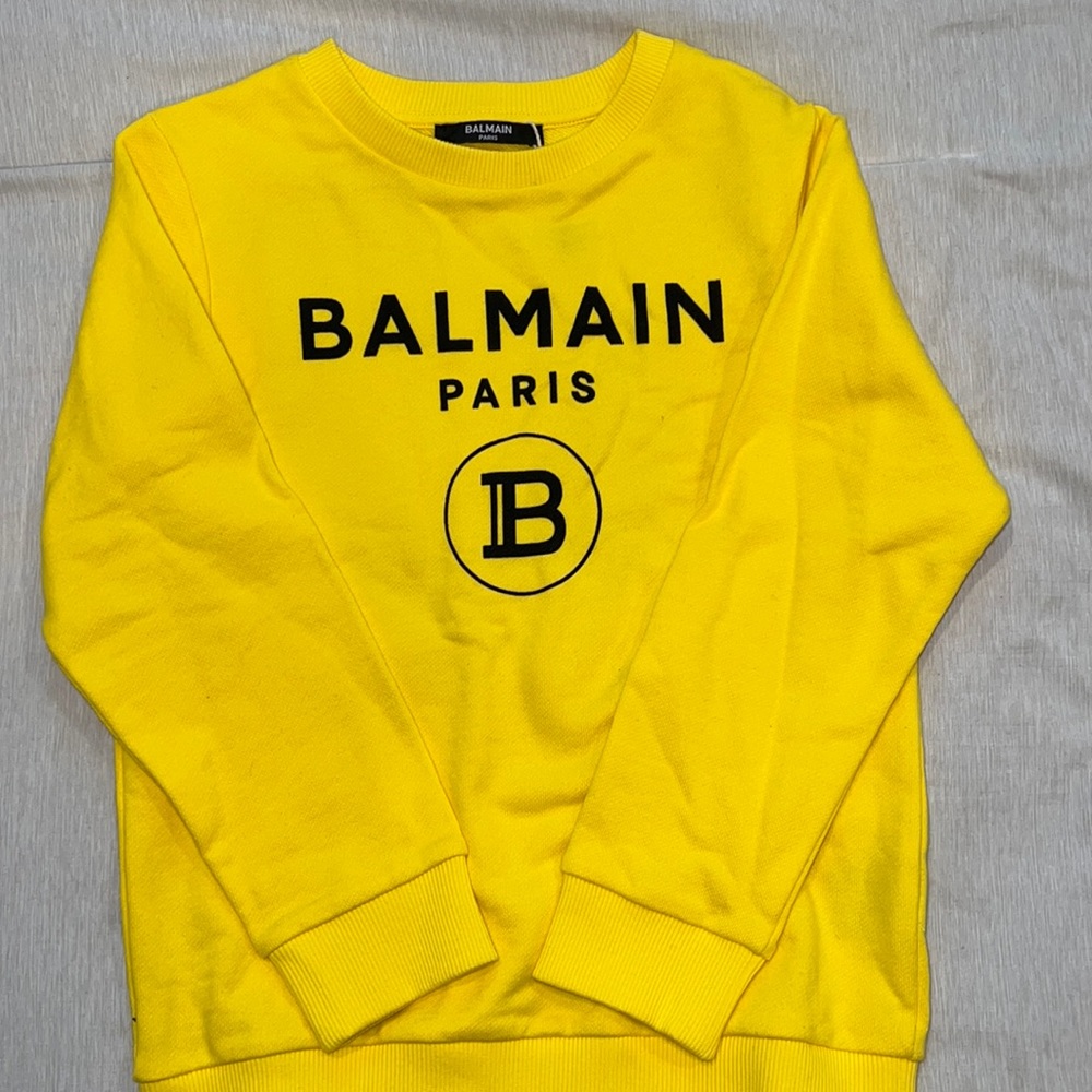 New Balmain Kid's Cotton Logo Sweatshirt